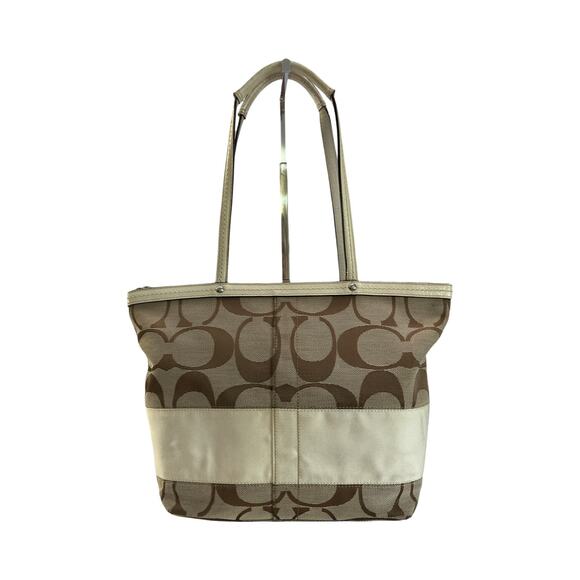 Coach Brown and Cream Shoulder Bag - Picture 1 of 15